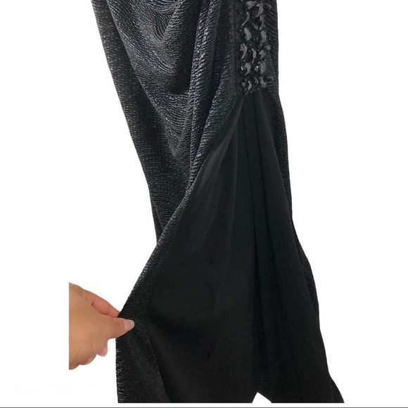 HAILEY ADRIANNA PAPELL ONE SHOULDER Rushed Beaded Dress Size 8 - Picture 9 of 9